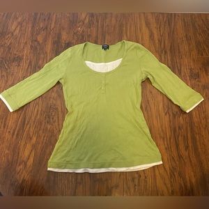 Reitmans Green 3/4 Sleeve Top